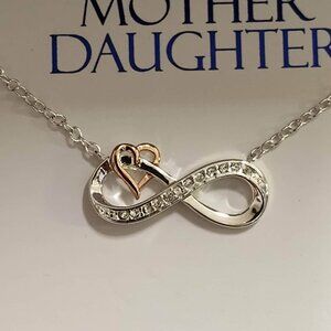Brilliance‎ Mother Daughter Infinity Heart Swarovski Crystal Pendant Necklace